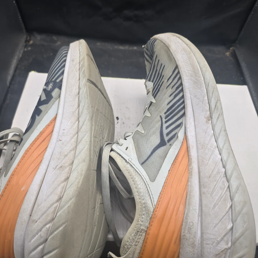 Hoka One One Men's Shoes -‎ Cream, Blue, and Orange